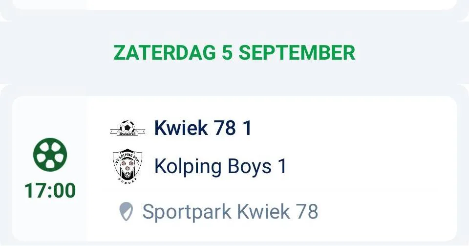 Foto bij het bericht: Bekerwedstrijden Kwiek’78, heren-1: