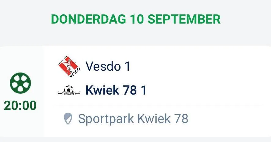 Foto bij het bericht: Kwiek’78 – 1 speelt 3de bekerwedstrijd THUIS!